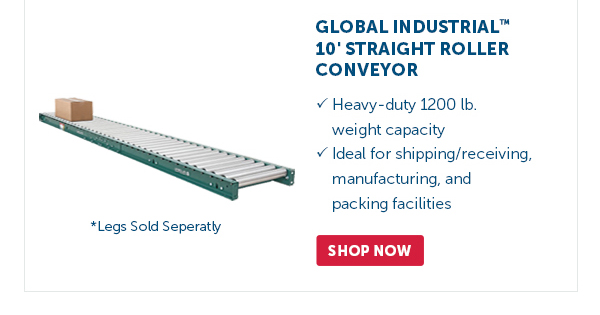 Pro_Cta_Global Industrial 10' Straight Roller Conveyor - Shop Now