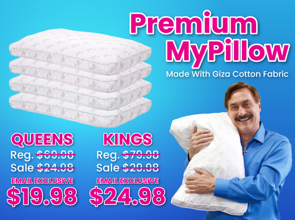 Premium Giza MyPillows King $19.98 & Queen $18.98 With Promo Code