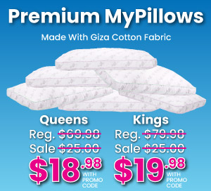 Premium MyPillows Queen $18.98 & King $19.98 With Promo Code