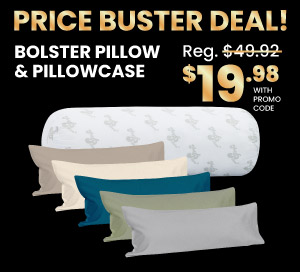 Price Buster Bolster Pillow & Pillowcase $19.98 With Promo Code