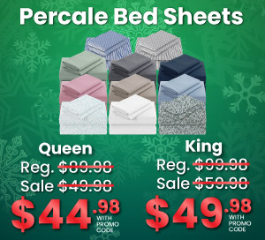 Percale Bed Sheets Queen Size $44.98 With Promo Code