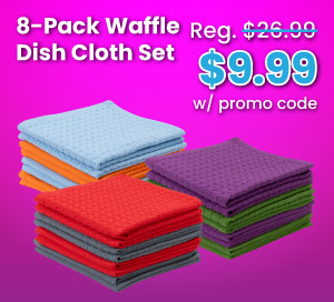 8-Pack Waffle Dish Cloth Set $9.99 W/Promo Code