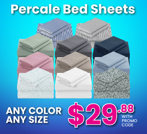 Percale Bed Sheets $29.98 With Promo Code