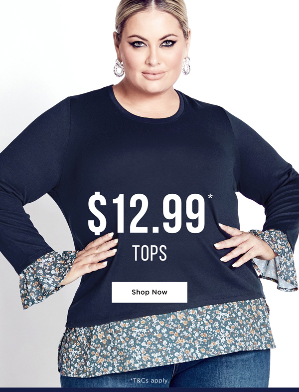 Shop Selected Tops Now $12.99*