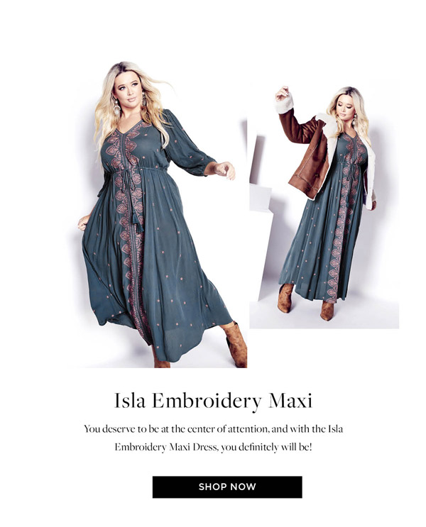 Shop Isla Embroidery Maxi Dress