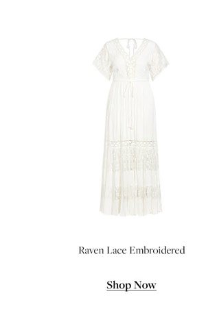 Shop Raven Lace Embroidered Maxi Dress