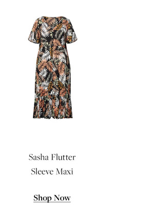 Shop Sasha Flutter Sleeve Maxi Dress