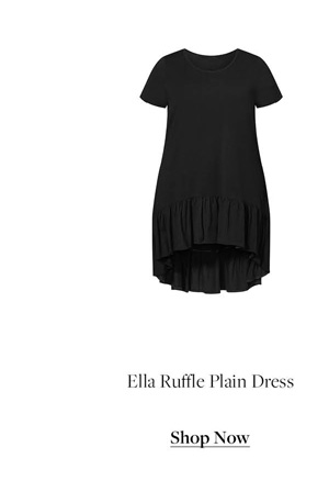 Shop Ella Ruffle Plain Dress