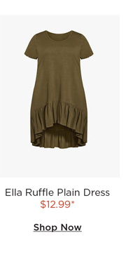 Ella Ruffle Plain Dress