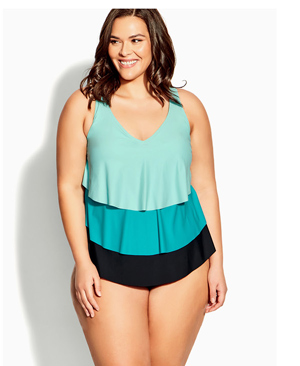 Shop The Color Block Tankini Top