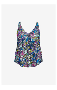 Shop the V-Neck Tiered Print Tankini Top