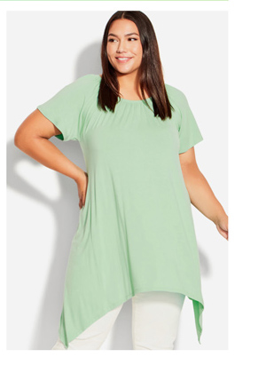 Shop The Hanky Hem Plain Tunic