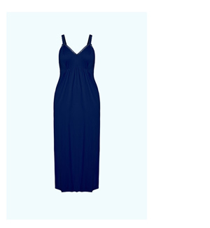 Shop the Lace Trim Plain Sleep Maxi Dress