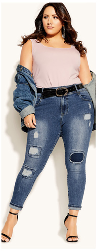 Shop the Patched Apple Skinny Jean