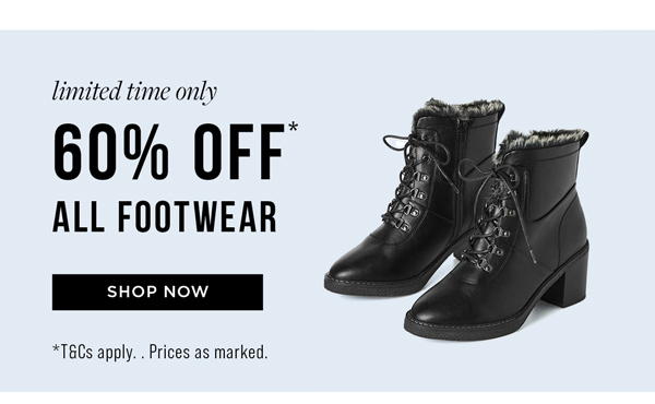 Shop 60% Off* All Footwear