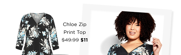 Shop the Chloe Zip Print Top