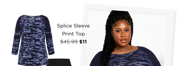 Shop the Splice Sleeve Print Top