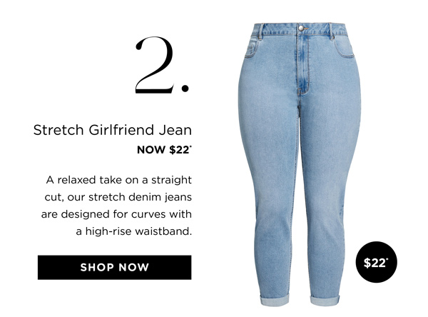 Shop the Stretch Girlfriend Jean Light Wash