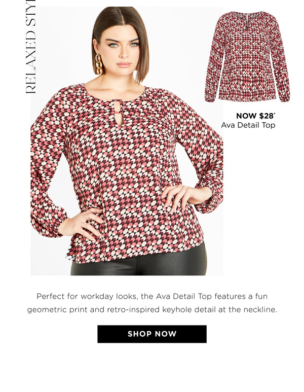 Shop the Ava Detail Print Cutout Full Sleeves Top