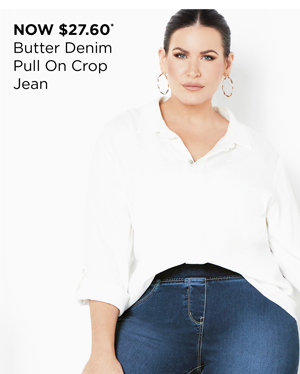 Shop the Butter Denim Pull On Crop Jean