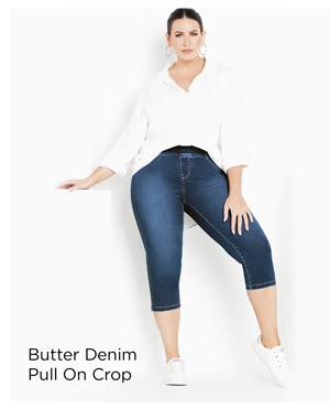 Shop the Butter Denim Pull On Crop Jean