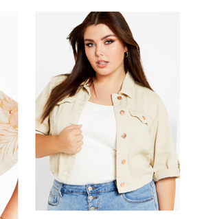 Shop the Denim Collared Crop Short Sleeve Jacket