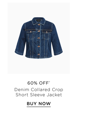 Shop the Denim Collared Crop Short Sleeve Jacket