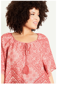 Shop the Medallion Border Peasant Top