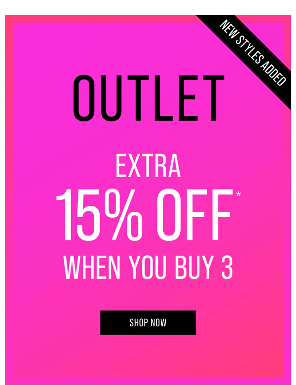 Shop Extra 15% Off* When You Buy 3
