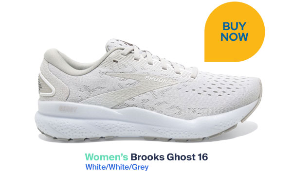 Brooks Ghost 16 SKU: 195394430431 Color: White/White/Grey