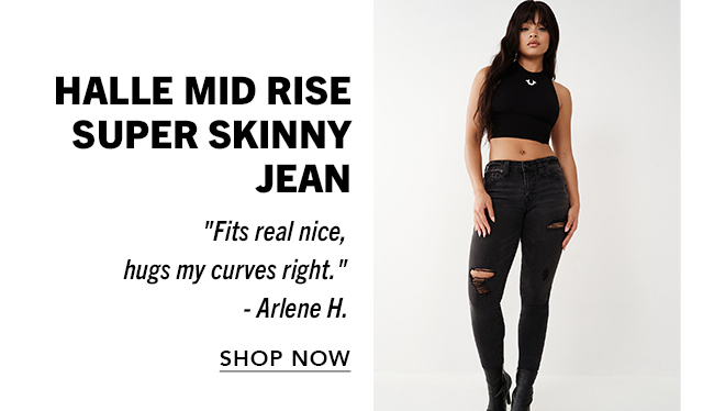 SHOP HALLE MID RISE SUPER SKINNY JEAN