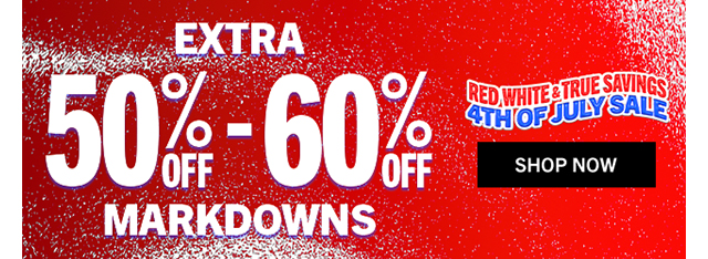 EXTRA 50-60% OFF MARKDOWNS | Shop Now