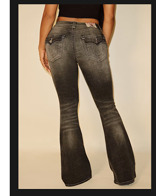 SHOP TRUE RELIGION X BELLA DOÑA CHARLIE HIGH RISE FLARED JEANS