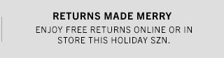 HOLIDAY FREE RETURNS