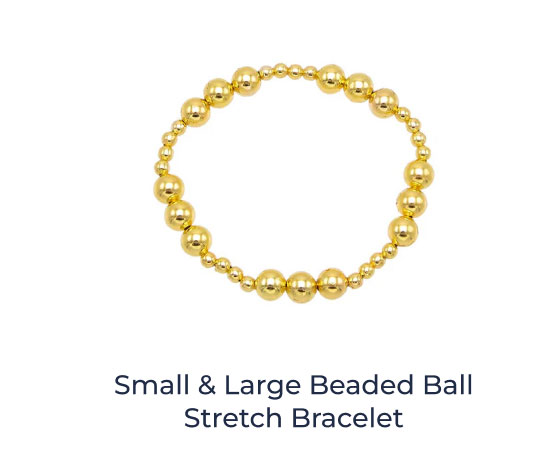 Small & Large Beaded Ball Stretch Bracelet