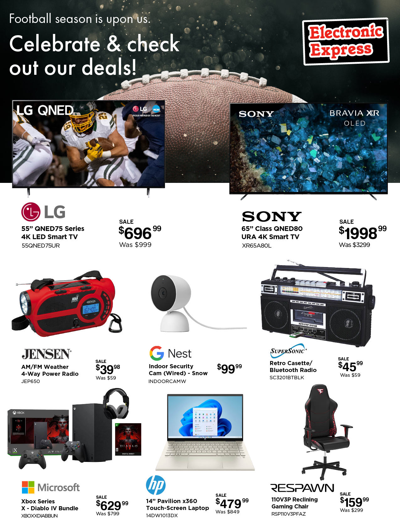 football season is upon us. Celebrate and check out our deals!