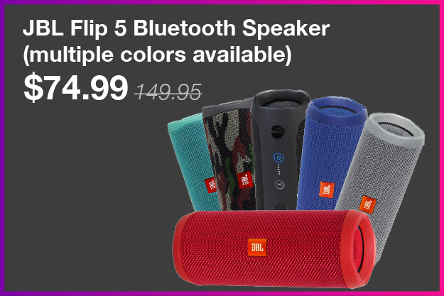 JBL Flip 5 Bluetooth Speaker with Multiple color options, was 149.99 now 74.99