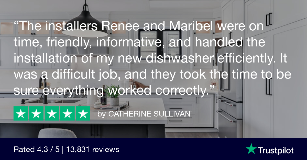 Trustpilot review of 5 stars praising customer service and shipping
