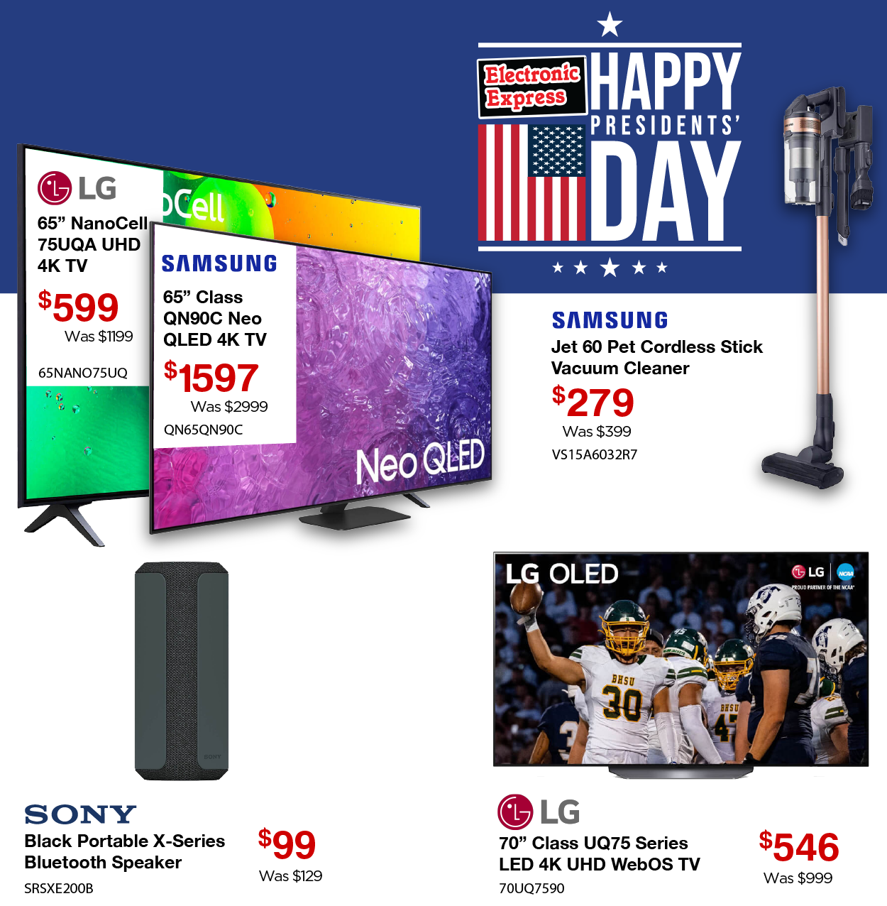 Celebrate Presidents' Day Savings with our weekly deals!