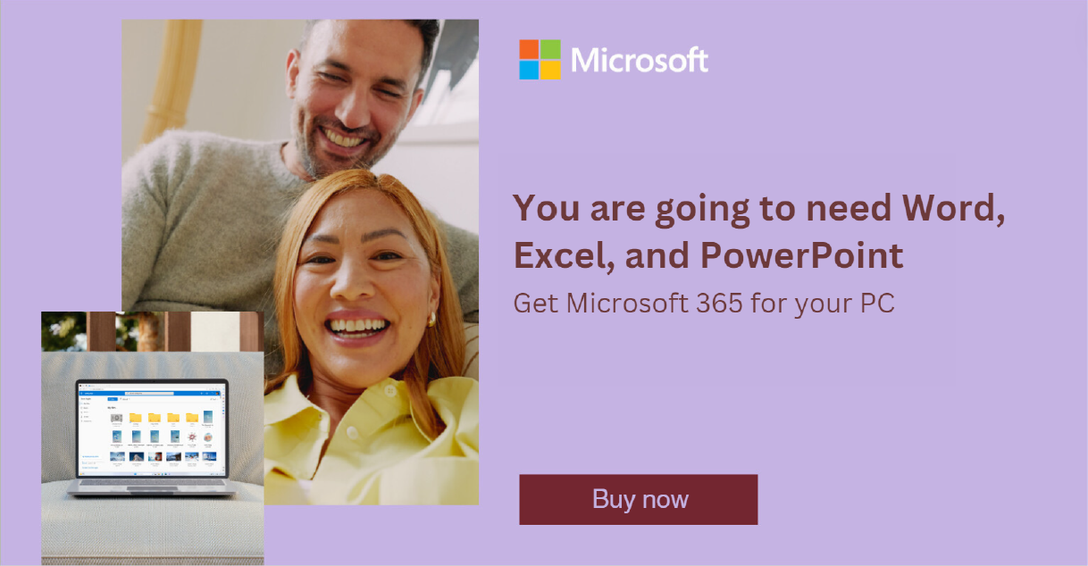 You are going to need Word, Excel, and PowerPoint. Get Microsoft 365 for your PC.