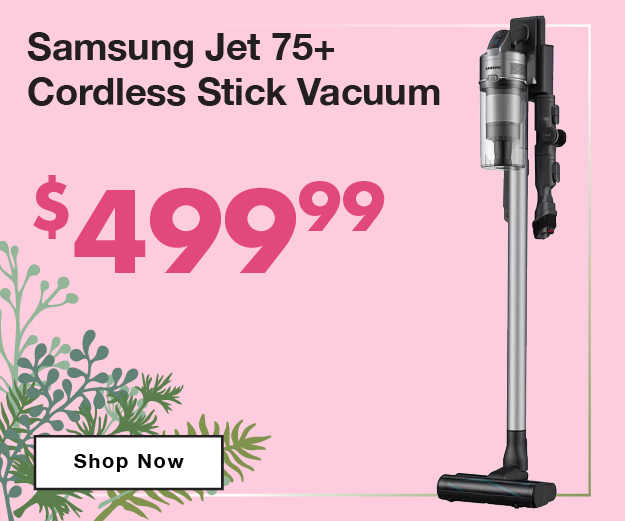 Samsung Jet 75+ Cordless Stick Vacuum, now $499.99