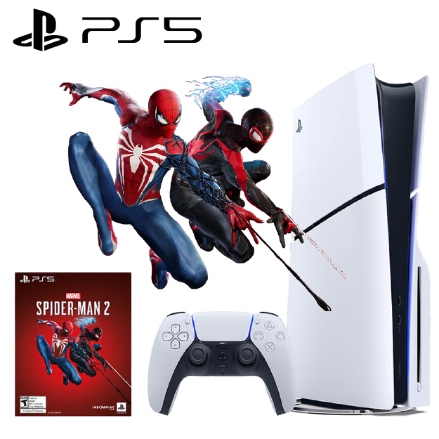 Sony PlayStation 5 Slim Disc Console with Spiderman 2