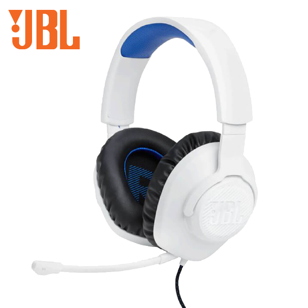 JBL Quantum 100P Wired Gaming Headset - White/Blue