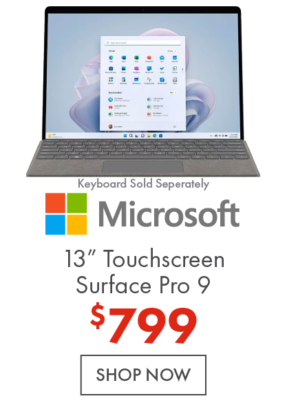 Microsoft 13 inch Surface Pro 9 - Touchscreen - keyboard sold separately, now $799.99