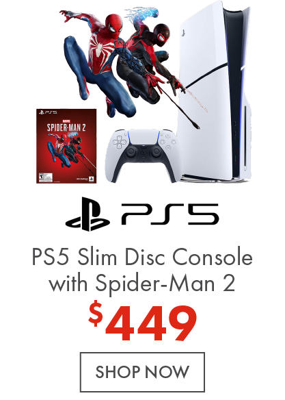 Sony PlayStation 5 Slim Disc Console with Spiderman 2 now $449.99