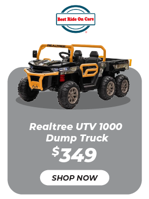 Best Ride On Cars Kids Electric Vehicle Realtree UTV 1000 Dump Truck - Black/Orange