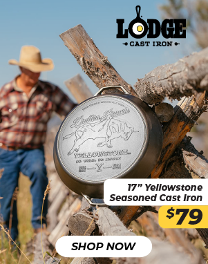 Lodge 17 inch Yellowstone Seasoned Cast Iron Dual Handle Pan