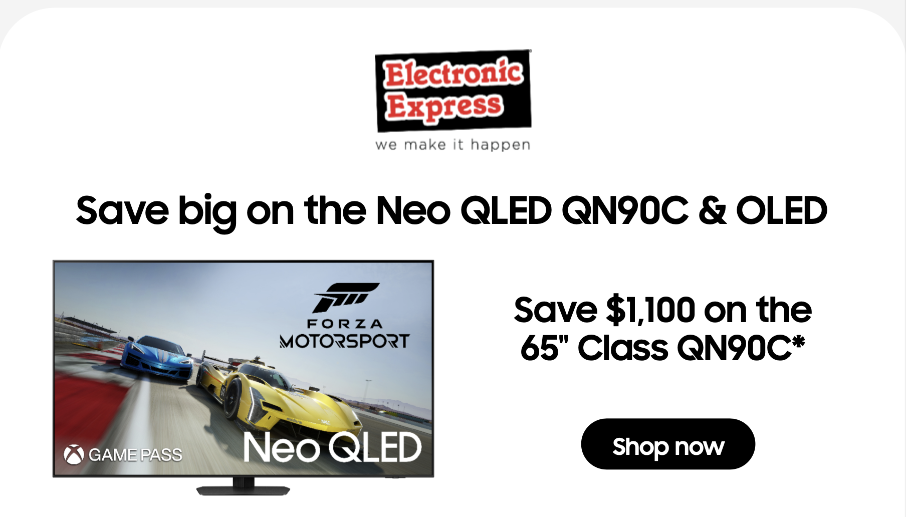 Save $1,100 on the 65" Class QN90C*