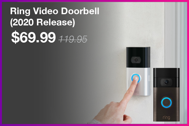 Ring Video Doorbell (2020 Release) was 119.95, now 69.99