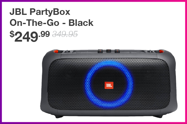 JBL PartyBox On-The-Go was 349.95, now 249.99